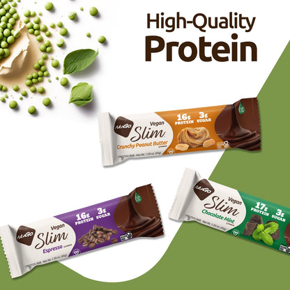 NuGo Slim Dark Chocolate Raspberry Truffle Protein Bar Keto Friendly Gluten Free 17g Protein 2g Sugar 7g Fiber 12 Count
