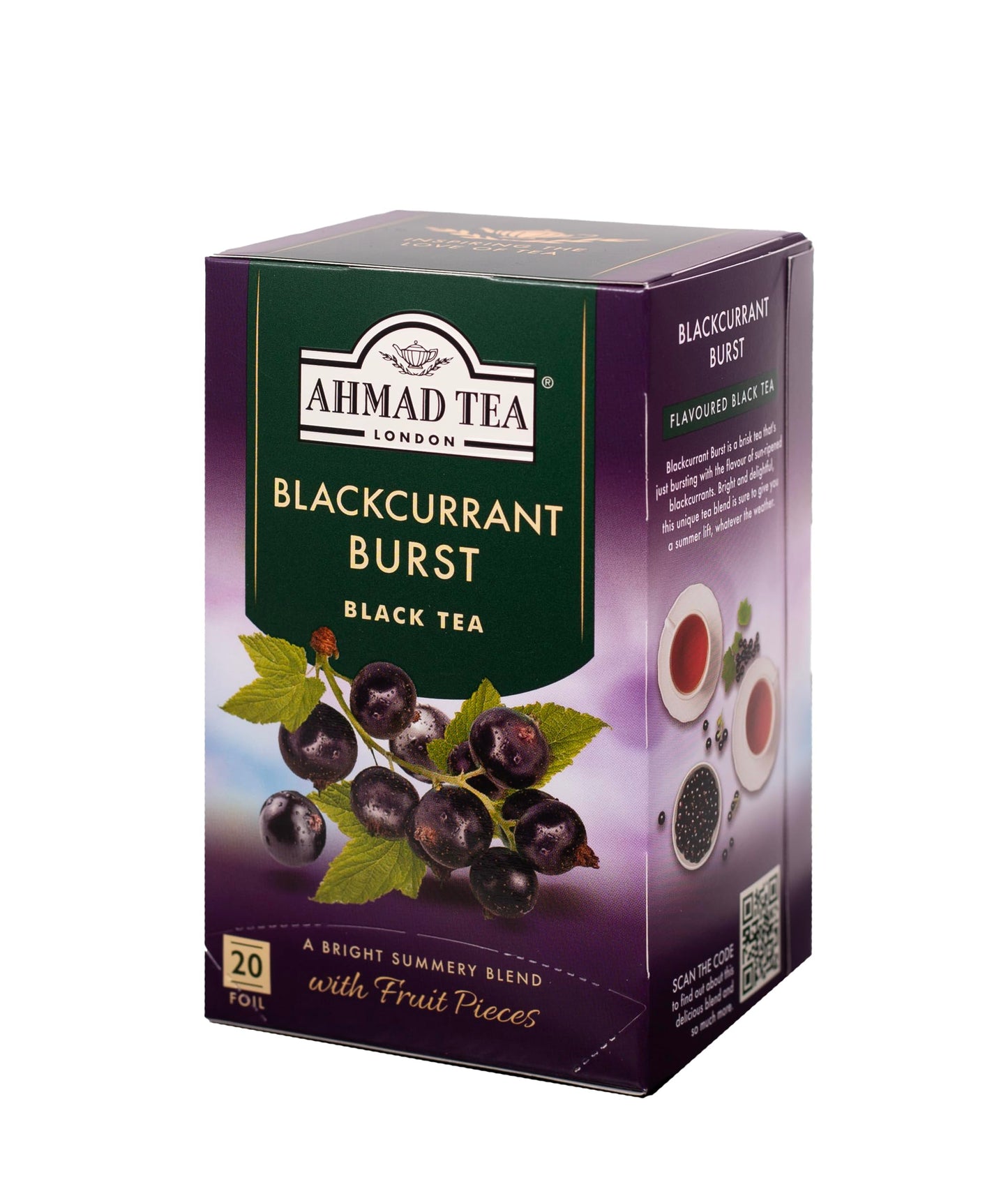 Ahmad Tea Blackcurrant Burst Black Tea 20 Count Boxes