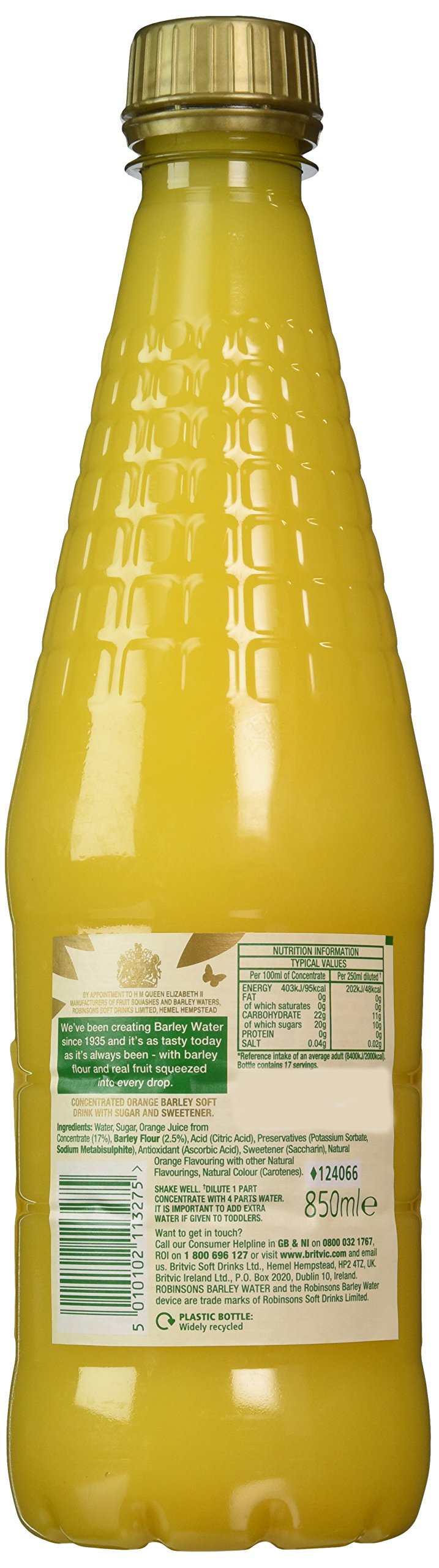 Robinsons Orange Barley Water 850ml (28.7 fl oz) (Pack of 2)
