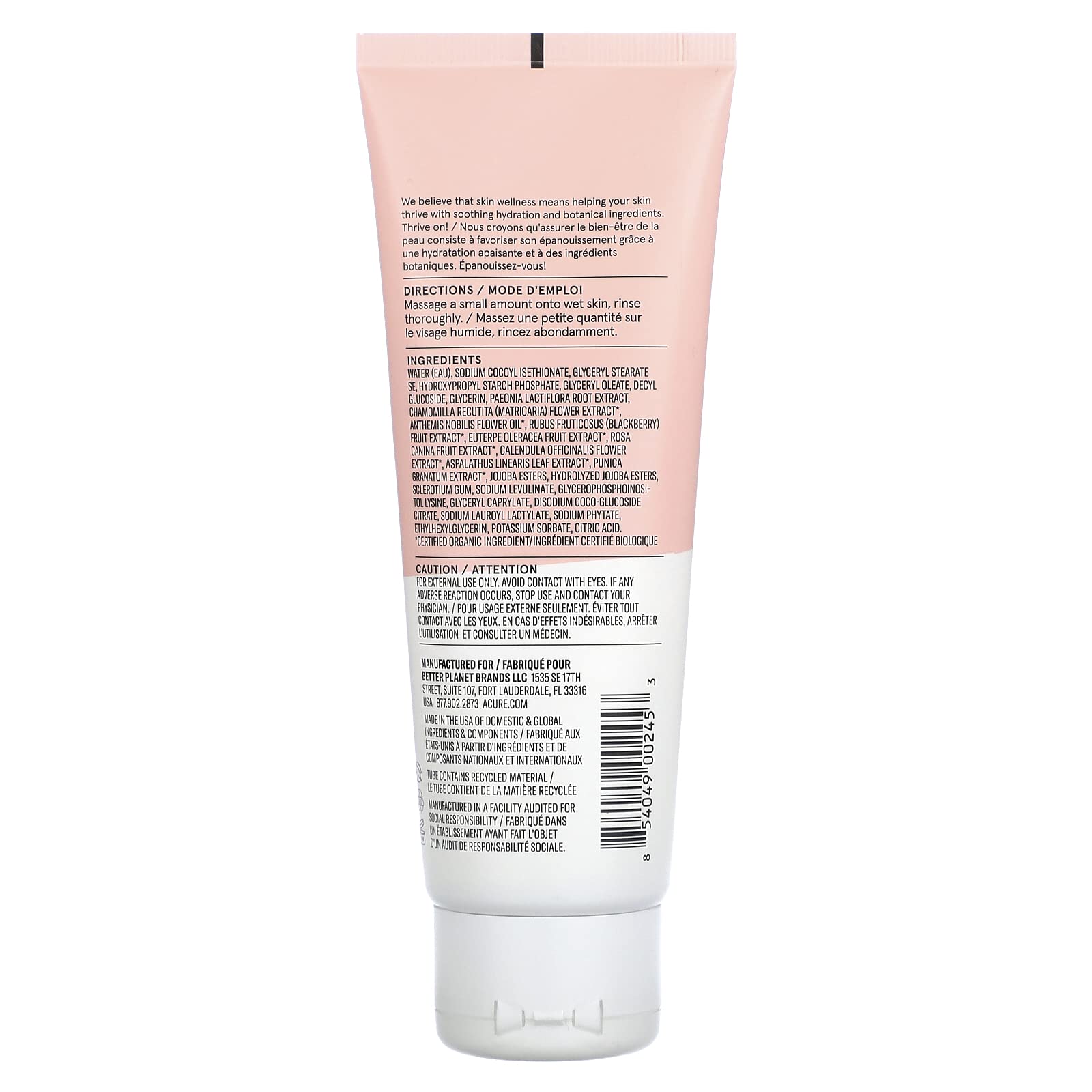 Acure Seriously Soothing Cleansing Cream 4 fl oz (Pack of 2)
