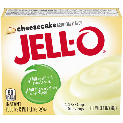 Jell-O Instant Pudding & Pie Filling, Cheesecake Flavored, Fat (Pack of 3) Jell-O