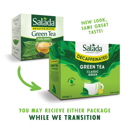 Salada Green Hot Tea Decaffeinated with 40 Individually Wrapped Tea Bags