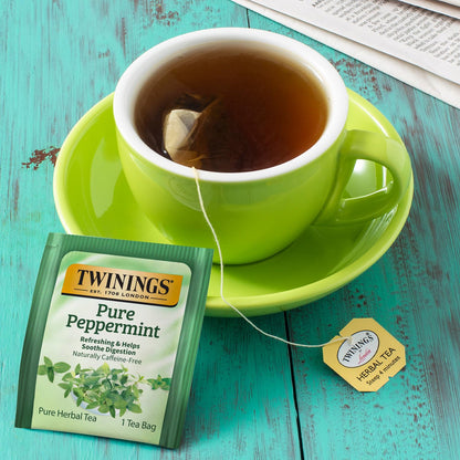 Twinings Mint Peppermint Pure Peppermint Tea Naturally Caffeine Free Refreshing Mint 50 Count