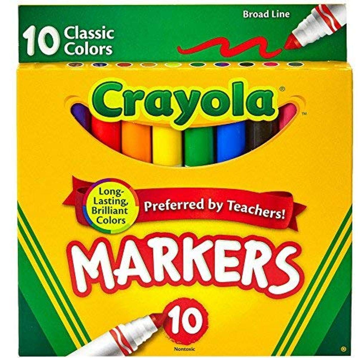 Crayola Broad Line Markers Classic Colors 10 Each (Pack of 6)