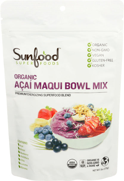 Sunfood Organic Acai Maqui Bowl Mix, 6 oz Sunfood Superfoods