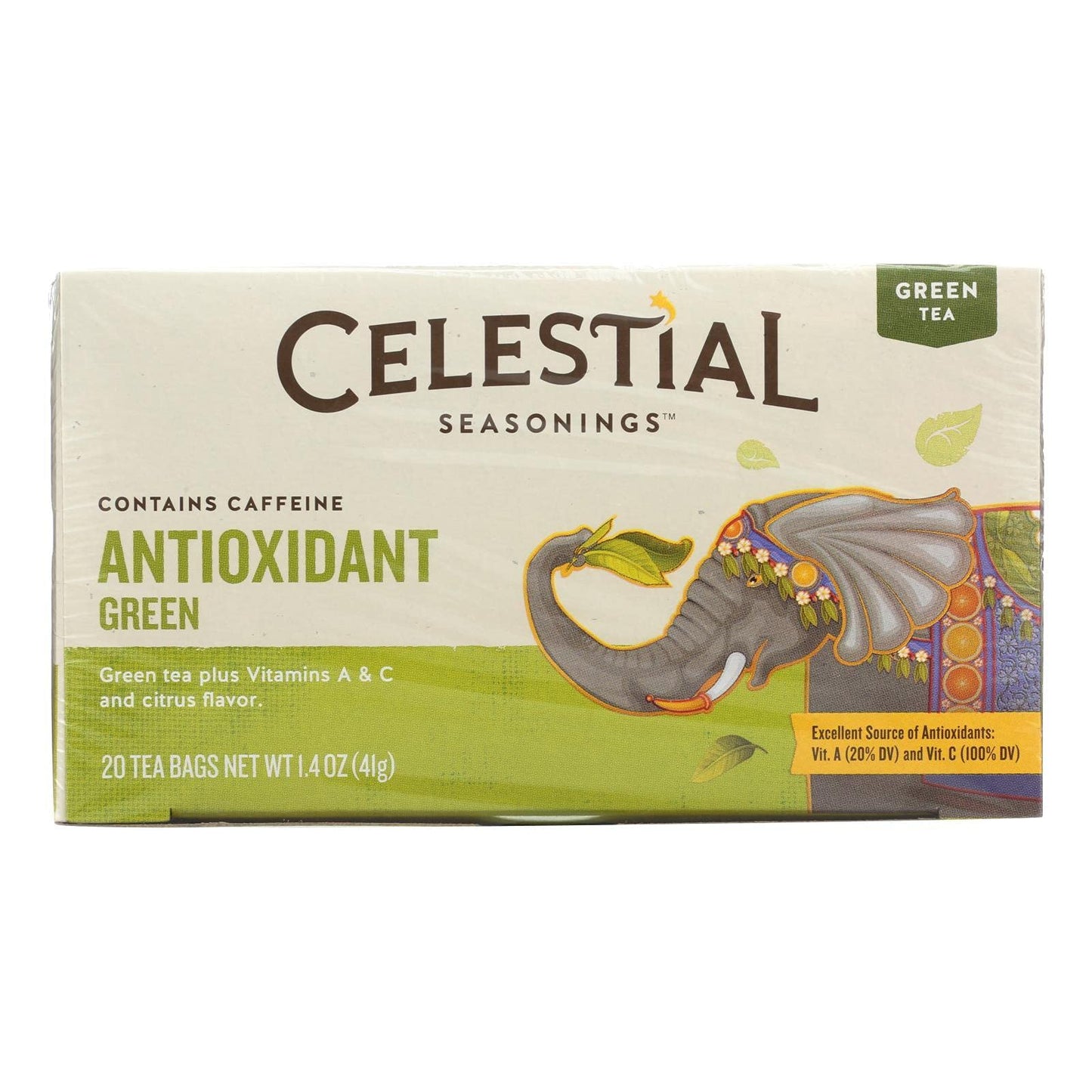 Celestial Seasonings Antioxidant Green Tea 20 Tea Bags (Pack of 6)