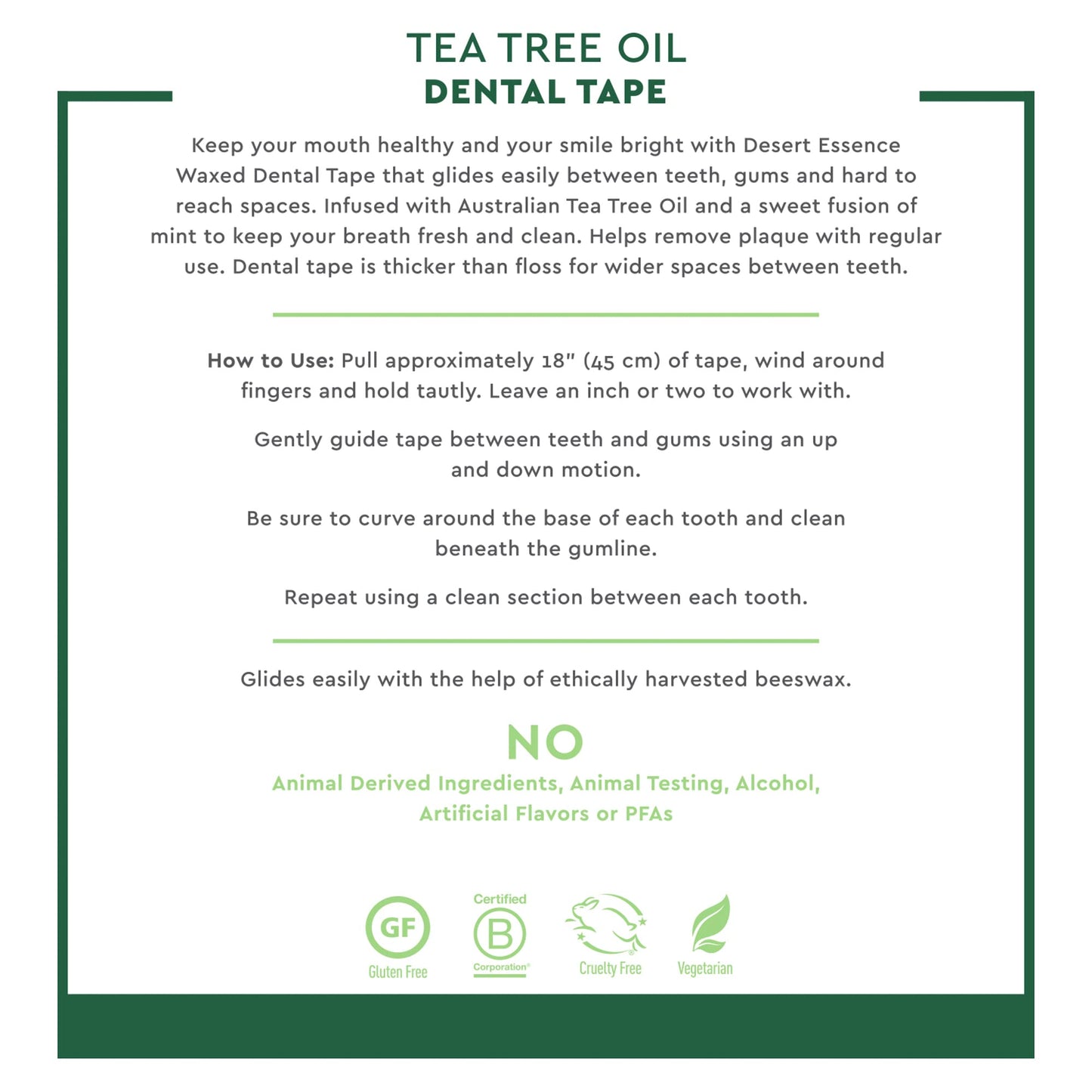 Desert Essence Tea Tree Oil Dental Tape 30 Yards Naturally