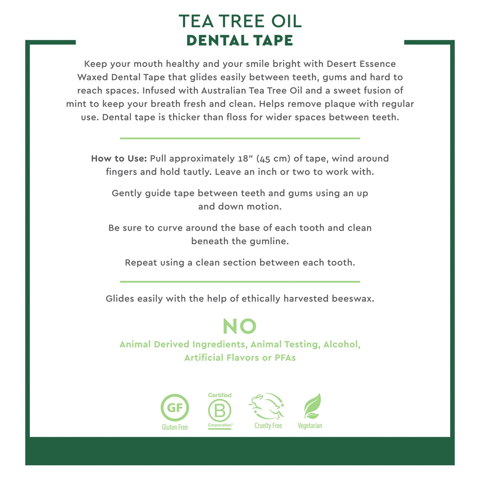 Desert Essence Tea Tree Oil Dental Tape 30 Yards Naturally