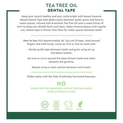 Desert Essence Tea Tree Oil Dental Tape 30 Yards Naturally