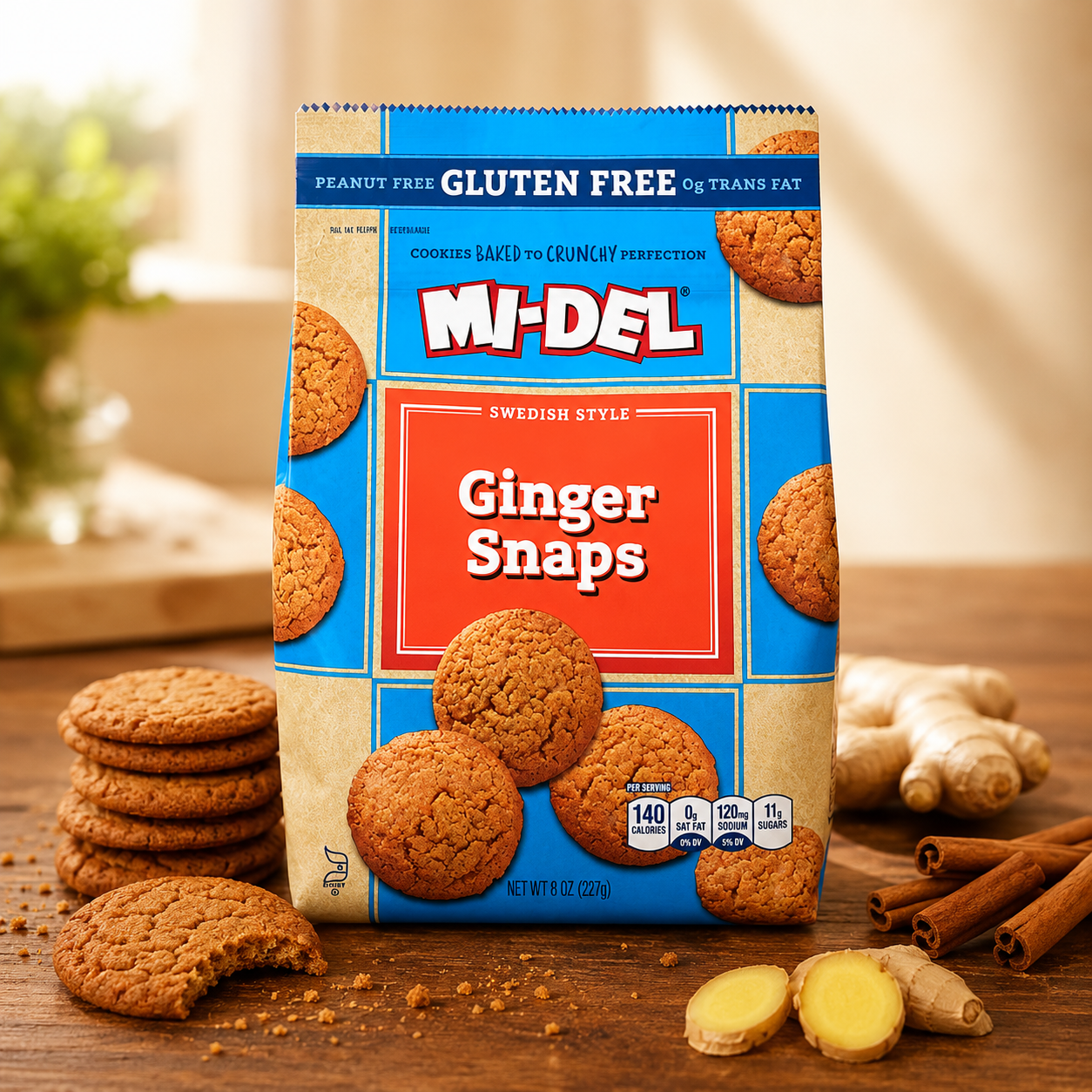 Midel Ginger Snaps, Gluten Free 8 Ounce (Pack of 8)