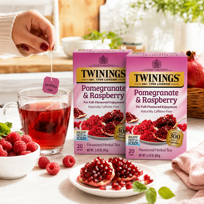Twinings Herbal Tea Pomegranate & Raspberry Caffeine-Free 20 ct Tea Bags