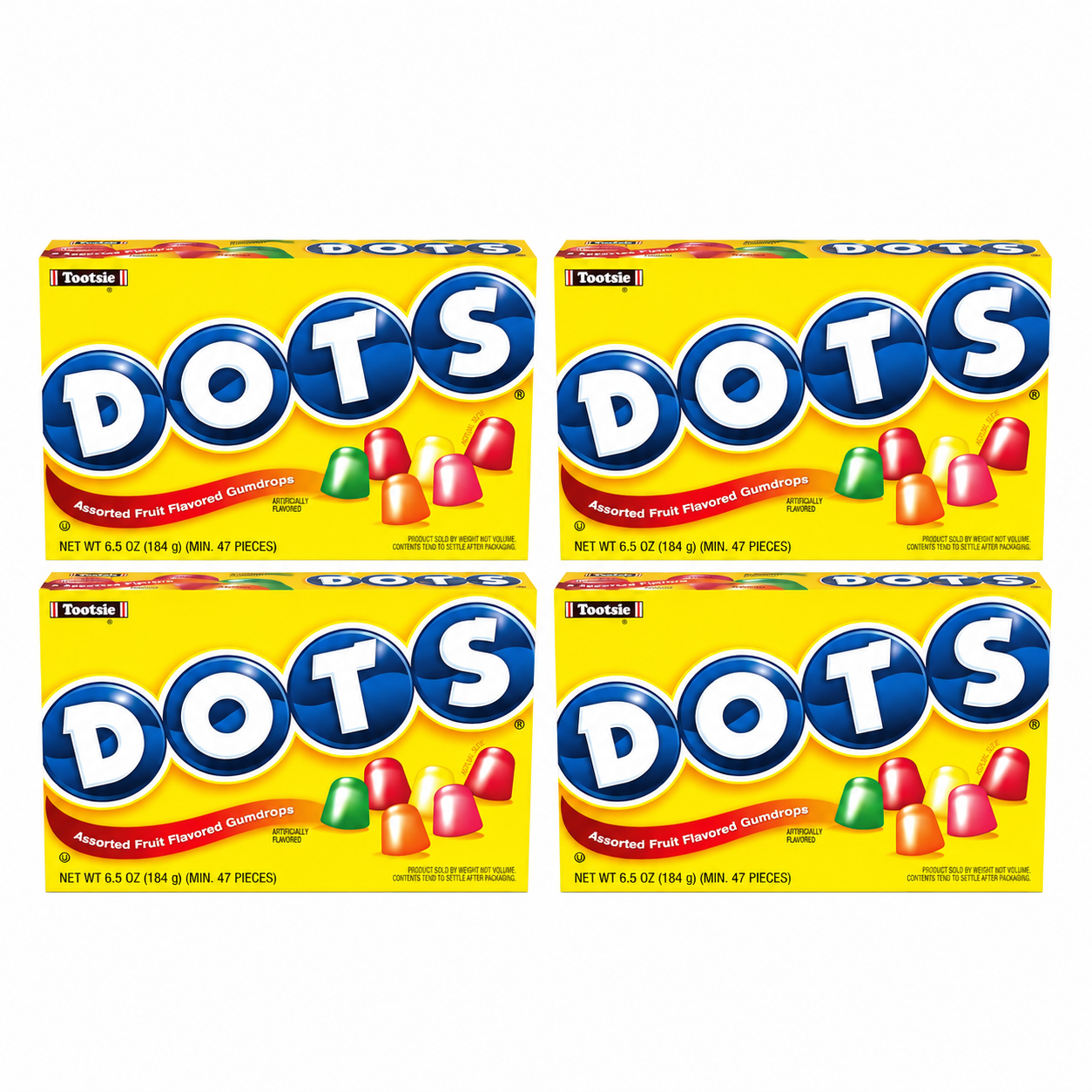 Tootsie Roll DOTS Assorted Fruit Flavored Gumdrops Candy Theater Box 6.5 oz
