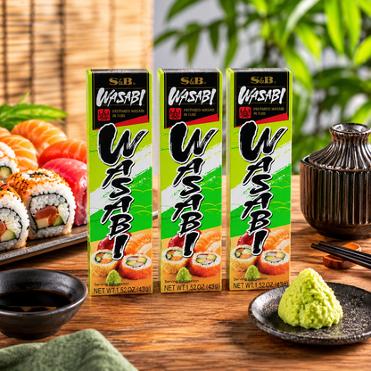 S&B Prepared Wasabi Paste In Tube 3 Packs 1.52 oz
