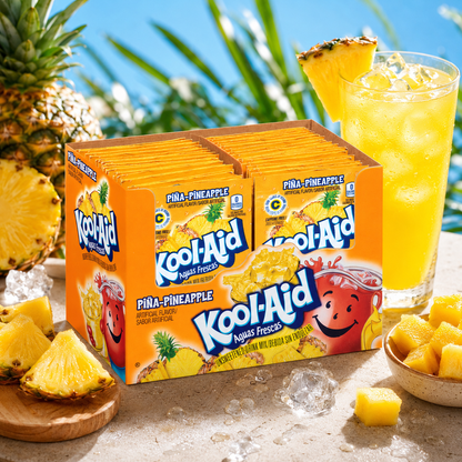 Kool-Aid Aguas Frescas Pina Pineapple Flavored Unsweetened Caffeine Free Powdered Drink Mix Packet 0.14 oz