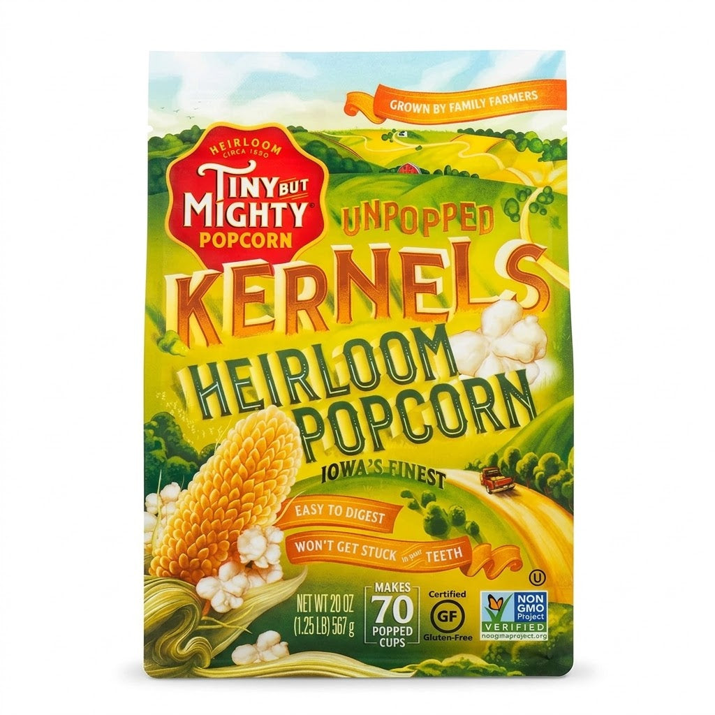Tiny But Mighty Heirloom Popcorn, Unpopped Kernels, 1.25lb Bag Tiny But Mighty
