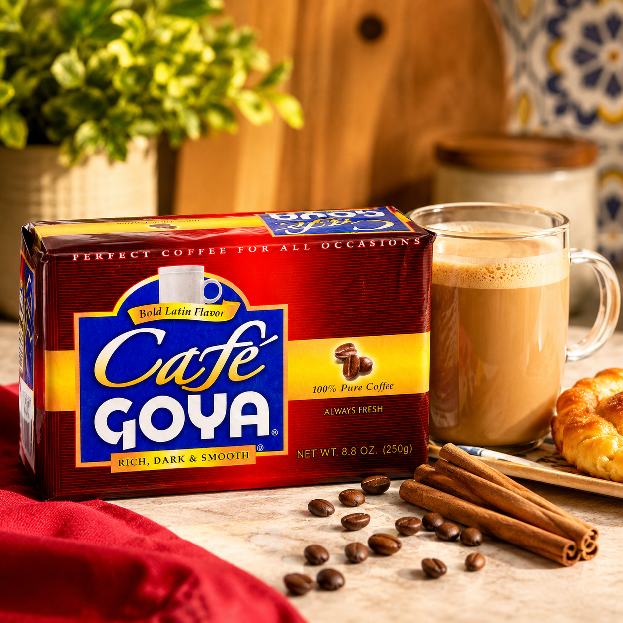 Goya 100% Pure Latin Coffee Dark Roast Ground Coffee 8.8 oz