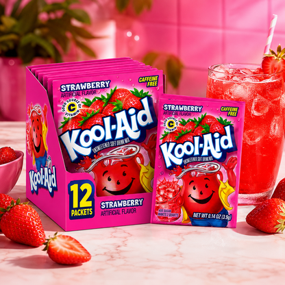 Kool-Aid Strawberry Unsweetened Soft Drink Mix Caffeine Free 0.14 oz