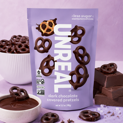 UNREAL Dark Chocolate Covered Pretzels 3.5 OZ