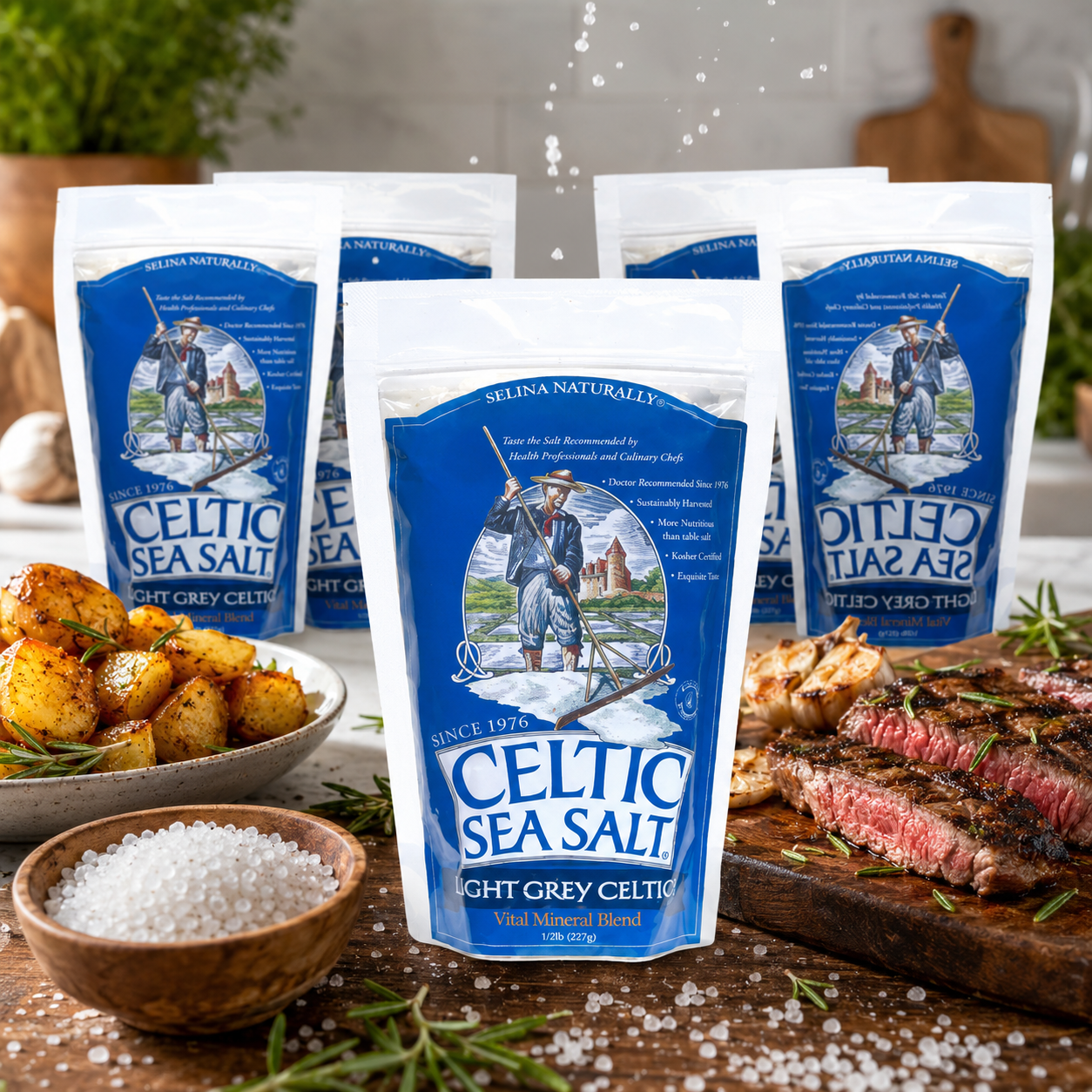 Celtic Sea Salt Light Grey Sea Salt Additive-Free Gluten-Free Non-GMO Verified Kosher Paleo-Friendly 1/2 lb