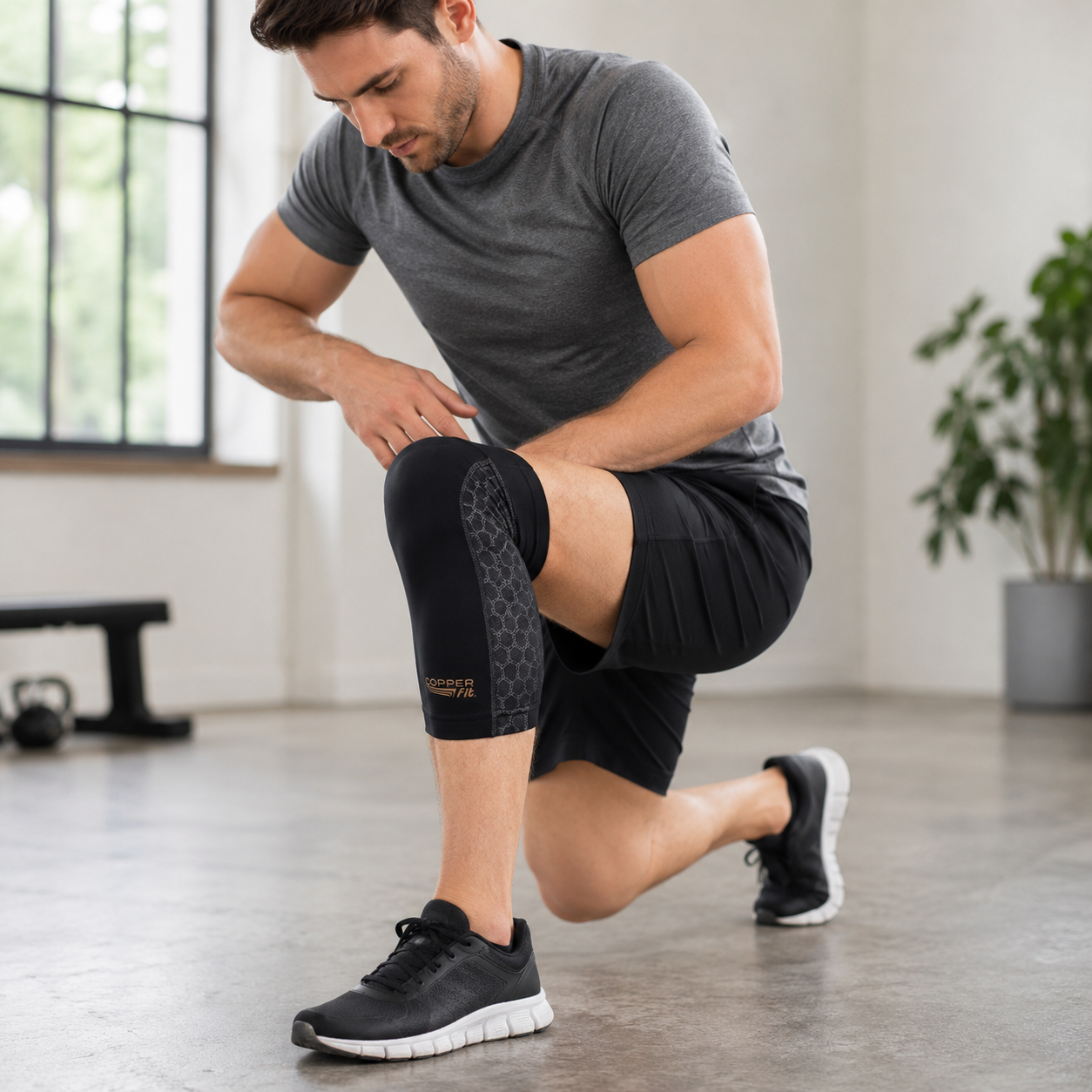 Copper Fit Freedom Unisex Knee Compression Sleeve, Large