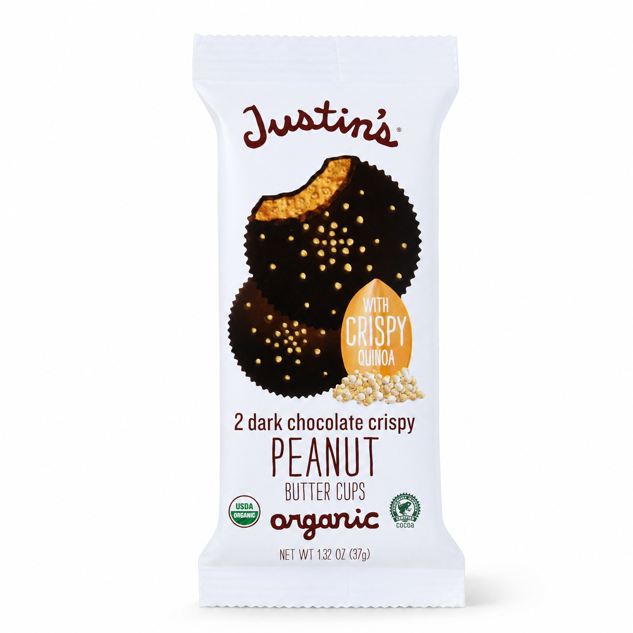 Justin's Organic Dark Chocolate Crispy Peanut Butter Cups 1.32 oz