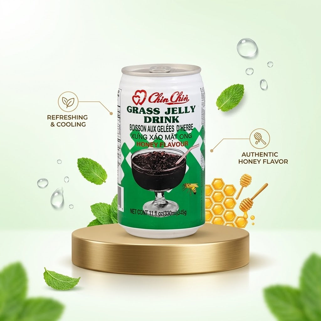 Chin Chin Grass Jelly Drink, Honey Flavor, 10.7 fl oz (Pack of 24) Chin Chin