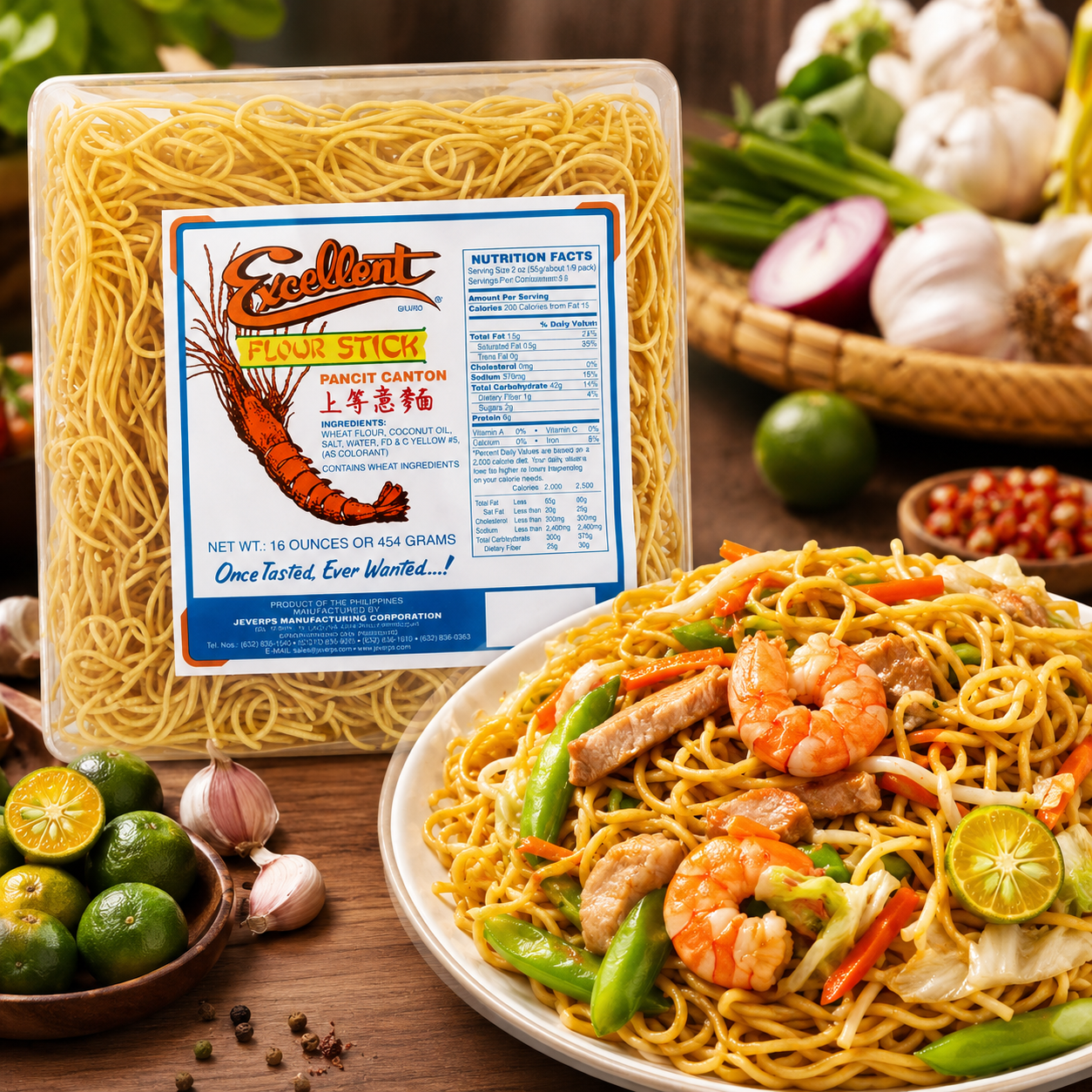 Excellent Pancit Canton Noodles, 16oz, 1 Pound