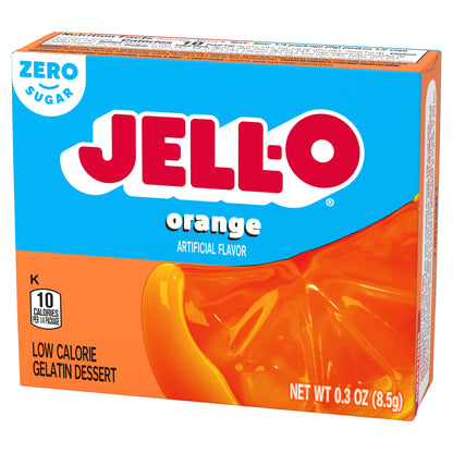 Jell-O Zero Sugar Gelatin Dessert Mix Orange 0.30 oz (Pack of 6)