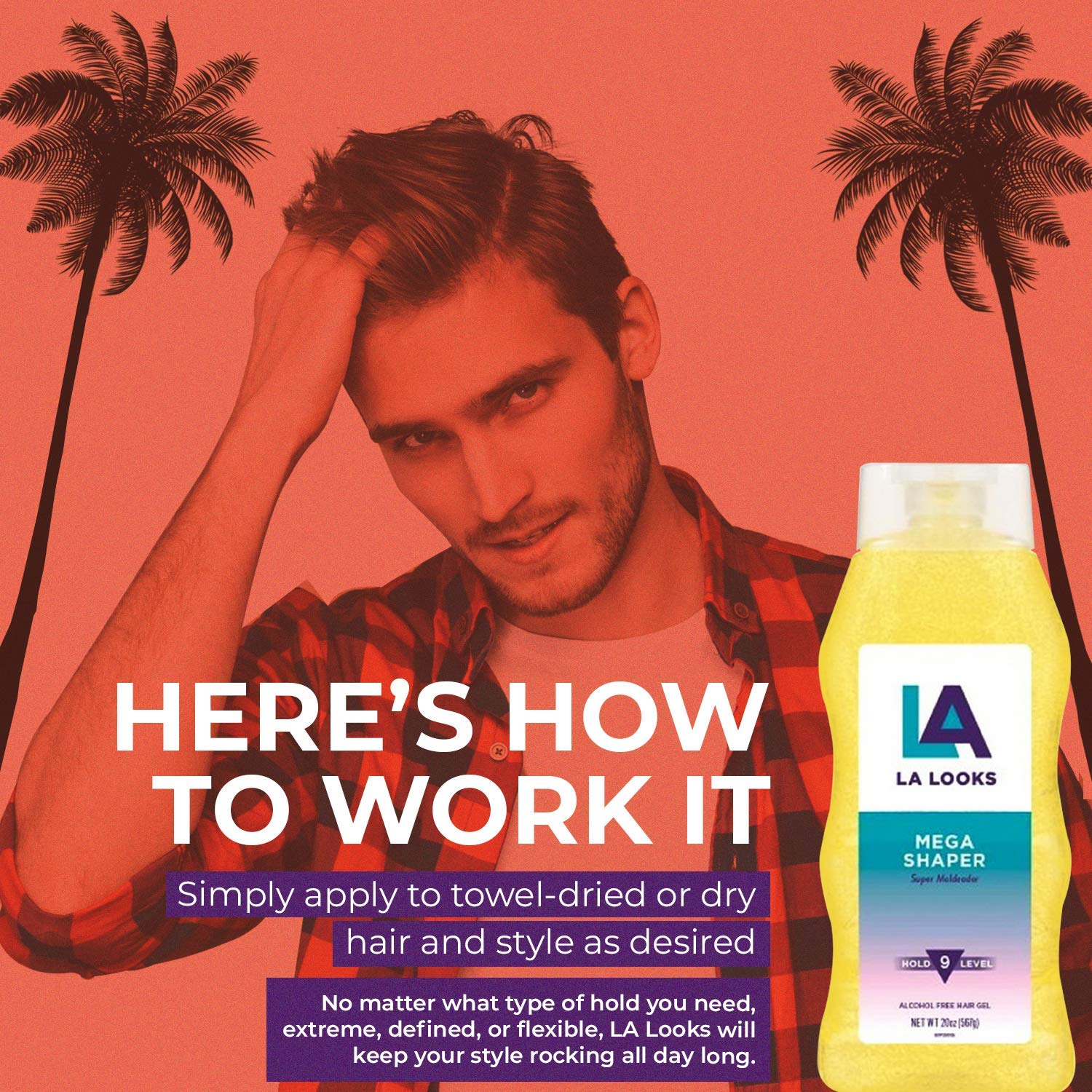 LA Looks Mega Shaper #9 Hold Level Hair Styling Gel 20 Ounce