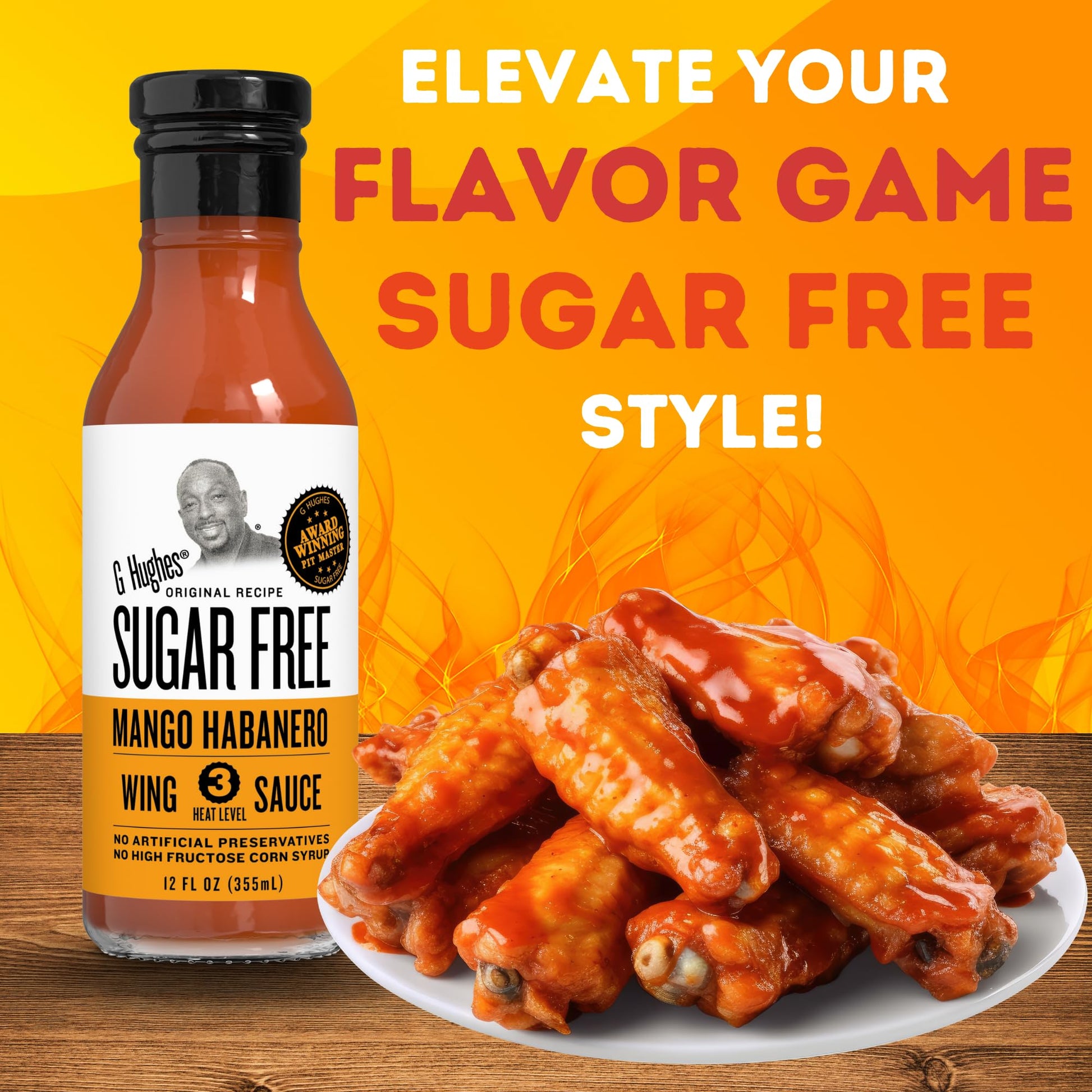 G Hughes Mango Habanero Wing Sauce Hot Sauce Sauces Habanero 12 Oz