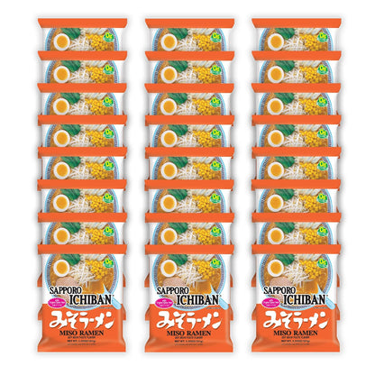 Sapporo Ichiban Miso Ramen Noodles, 3.5 oz, 24 Pouches Sapporo Ichiban