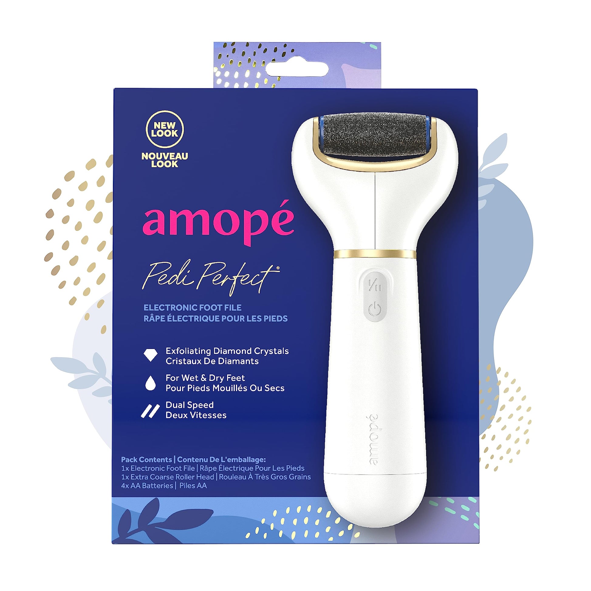 Amope Pedi Perfect Electric Callus Remover with Extra Coarse Roller, 1 Count Amopé