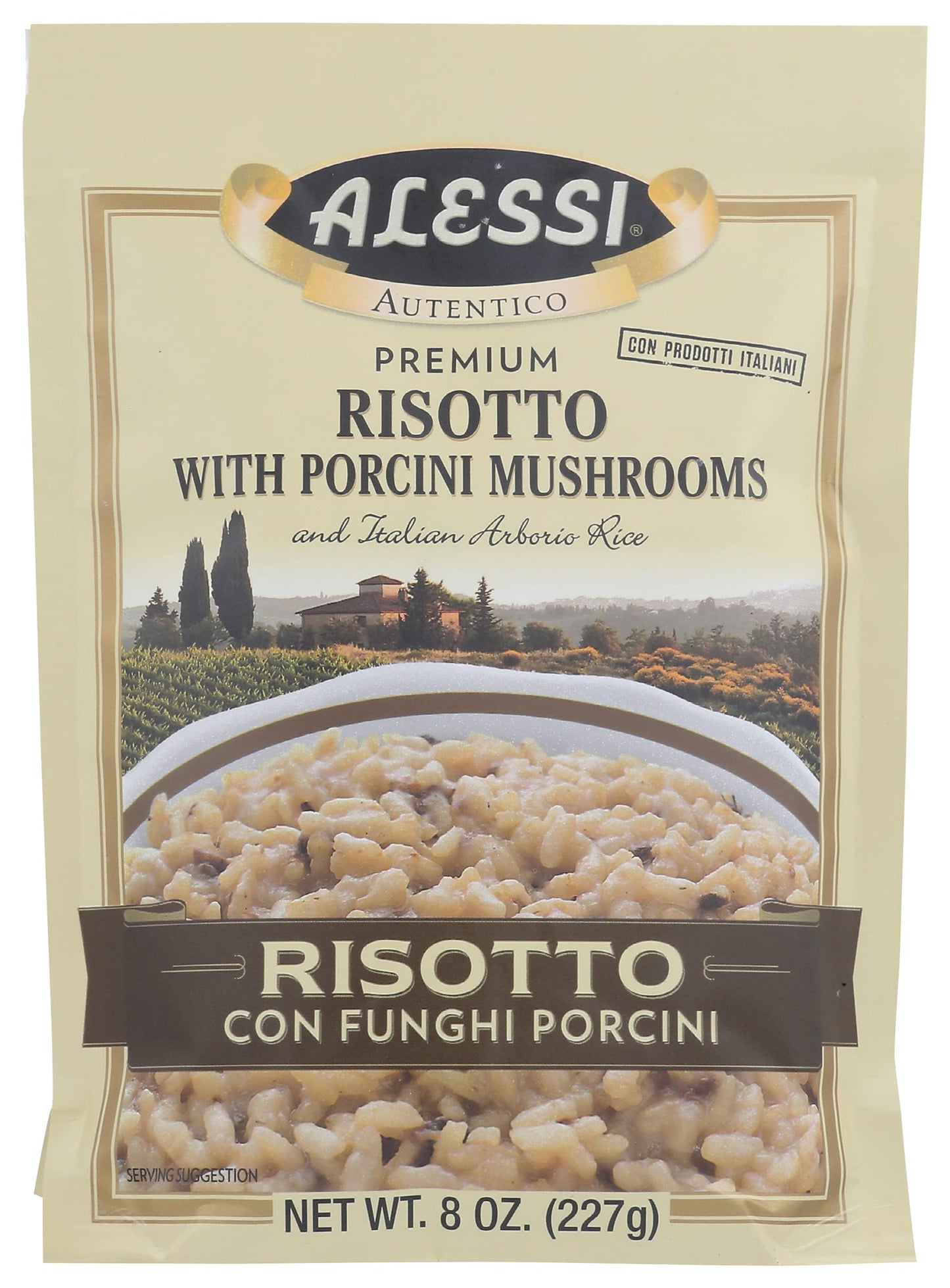 Alessi Porcini Mushroom Risotto, Italian Arborio Rice, 8 oz Alessi