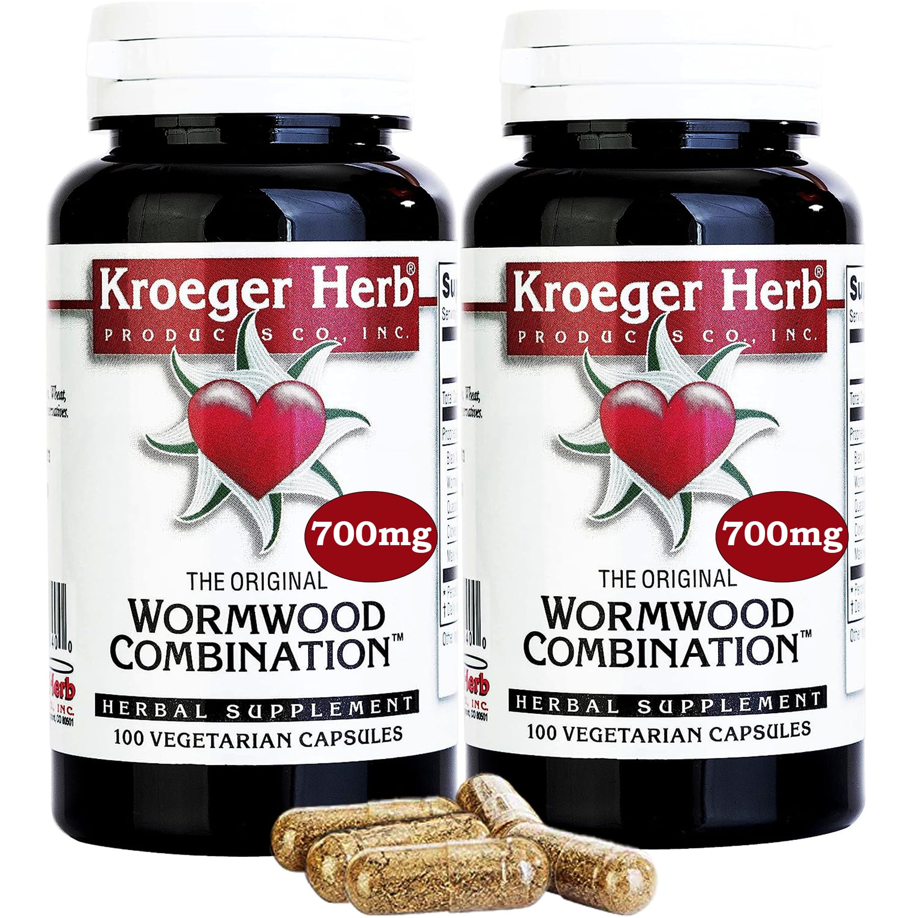 Kroeger Herb Herb Wormwood Combination Vegetarian Capsules 100 Count (Pack of 2)