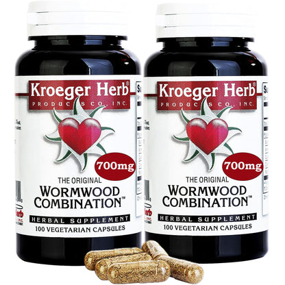 Kroeger Herb Herb Wormwood Combination Vegetarian Capsules 100 Count (Pack of 2)
