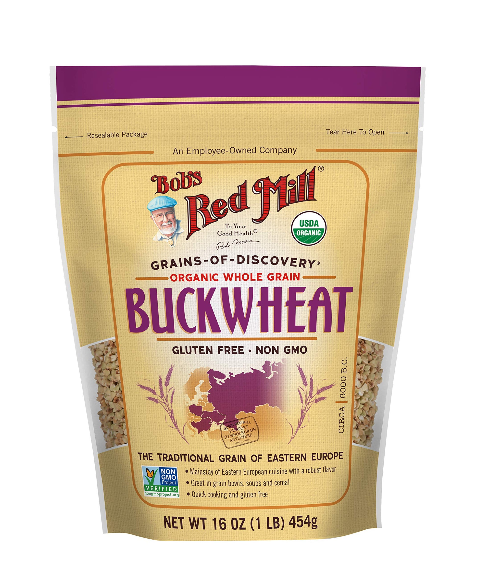 Bob's Red Mill Organic Gluten Free Buckwheat Groats Organic Buckwheat Groats 16 Ounce (Pack of 4)
