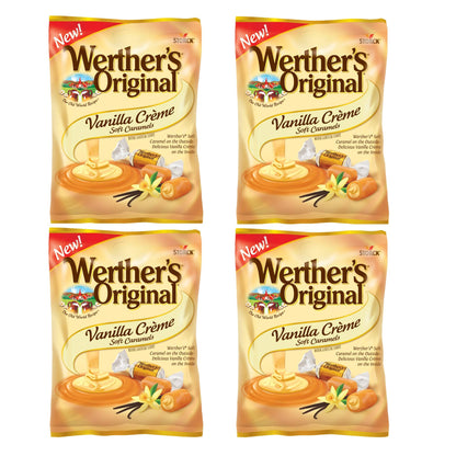 Werther's Original Original Vanilla Vanilla Creme Soft Caramels Individually Wrapped Soft & 4.51 oz (Pack of 4)