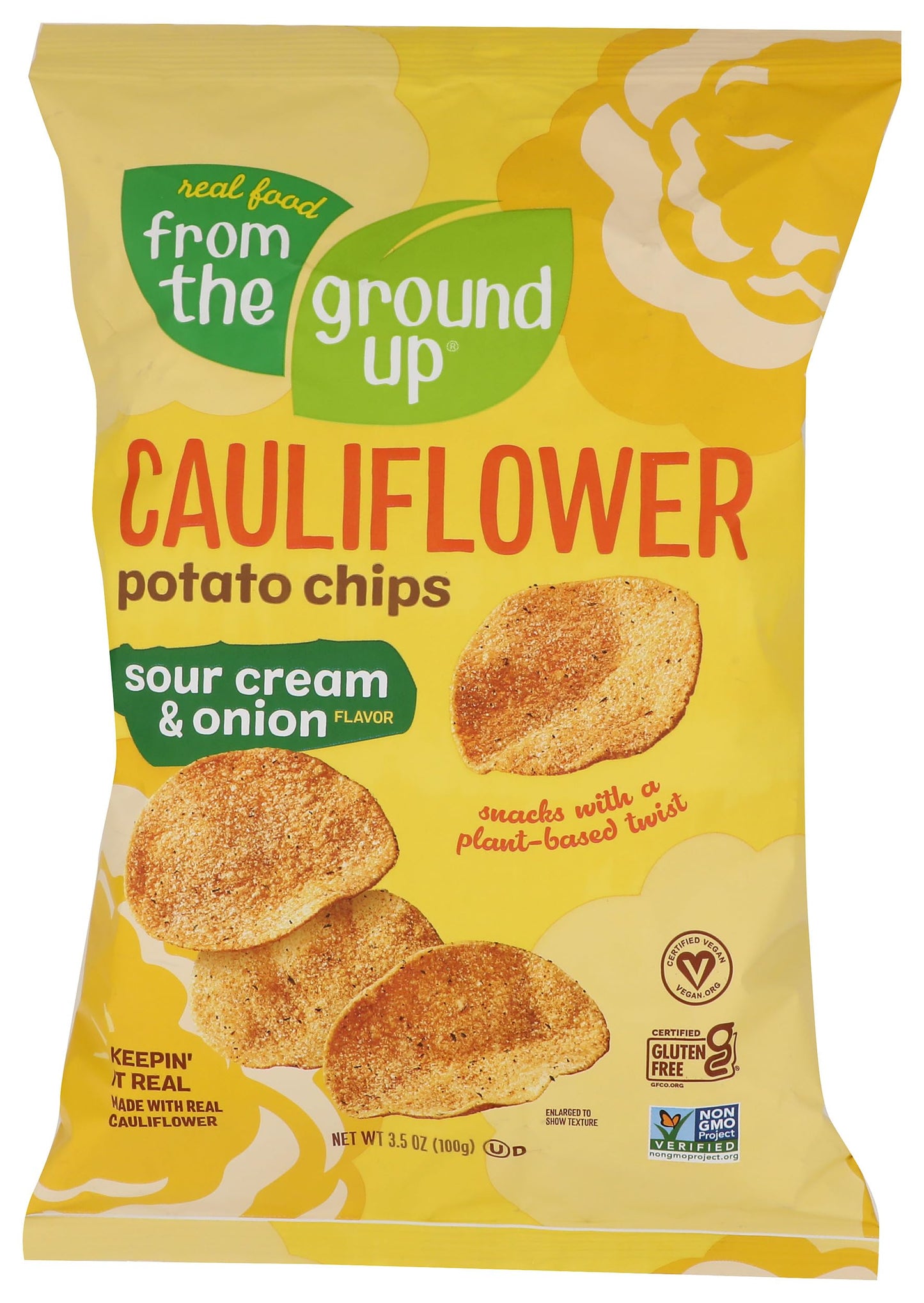 FROM THE GROUND UP Sour Cream & Onion Cauliflower Chips 3.5 OZ