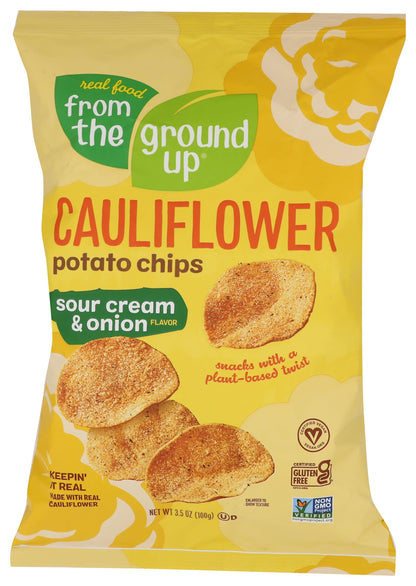 FROM THE GROUND UP Sour Cream & Onion Cauliflower Chips 3.5 OZ