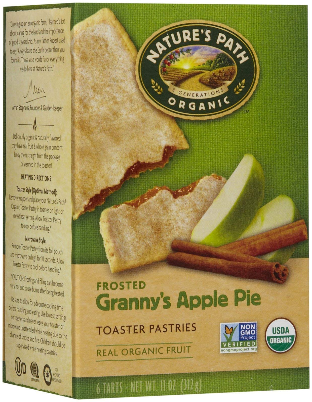Nature's Path Cinnamon Apple Toaster Pastries Apple Cinnamon Frosted 6 Ct