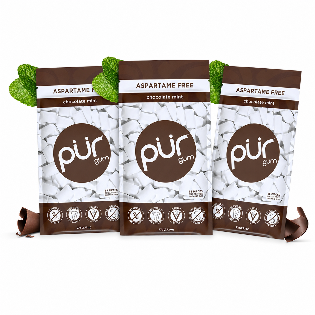 PUR Gum Chocolate Mint Sugar-Free Chewing Gum 2.72 oz