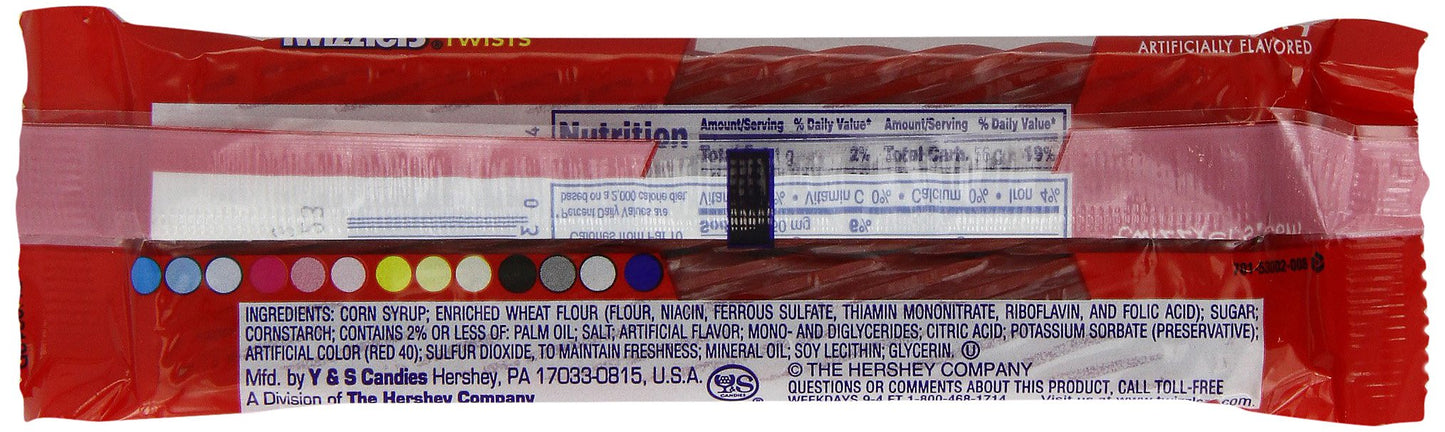 TWIZZLERS Twists, Strawberry Flavored Licorice Candy, Halloween Candy, 2.5 Ounce Packet (Pack of 36)