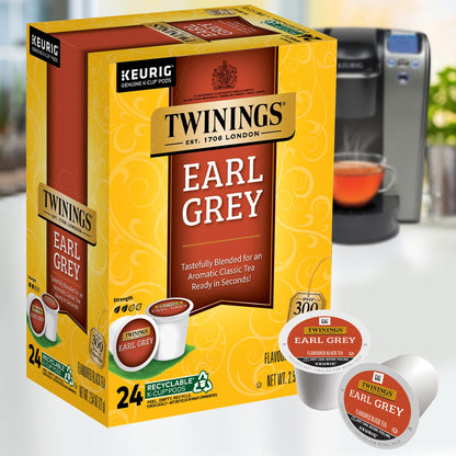 Twinings Hot Citrus Earl Grey Black Tea K Cup Pods for 24 Count