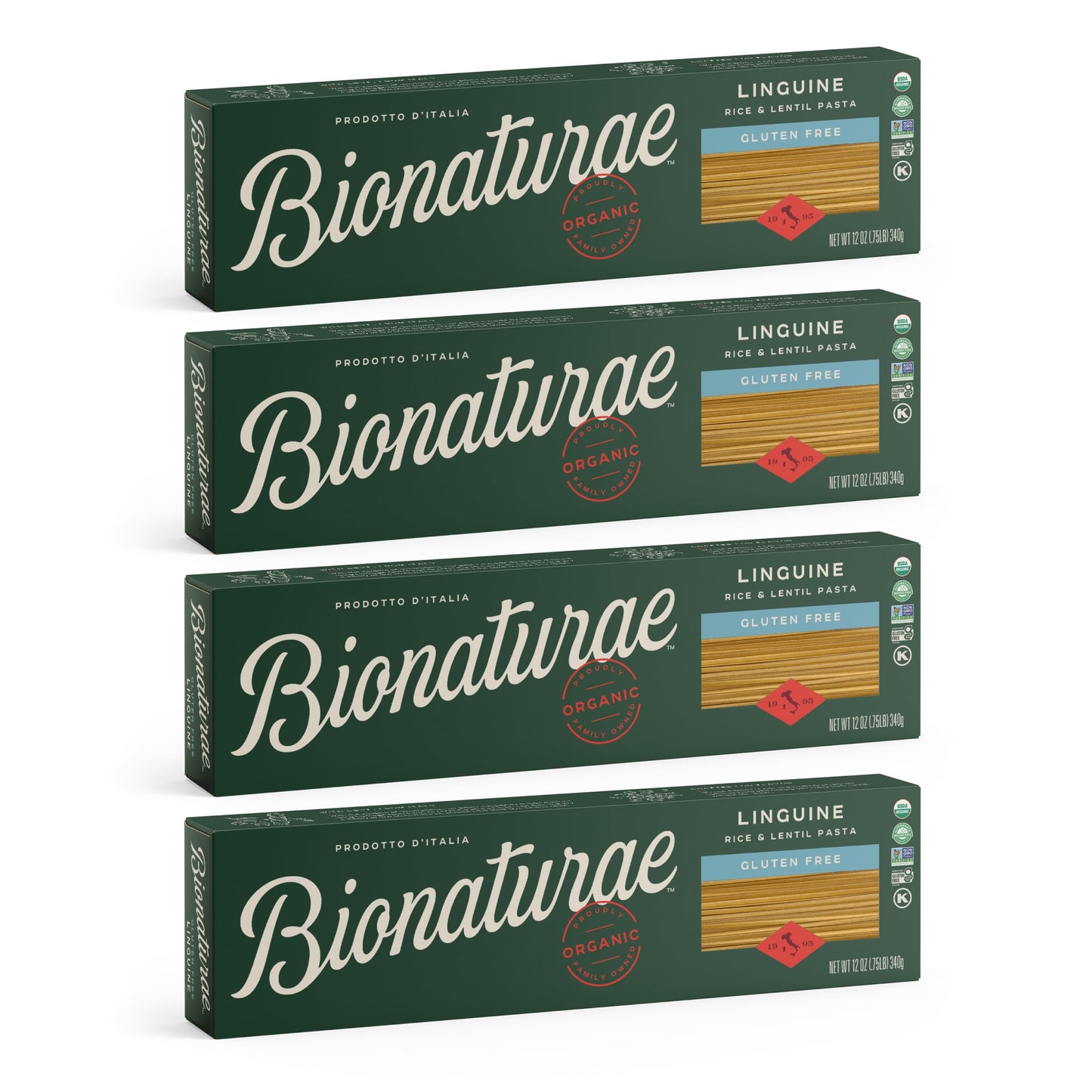 Bionaturae Linguine Pasta Noodles Linguine Rice & Lentil Pasta 12 Oz (Pack of 4)