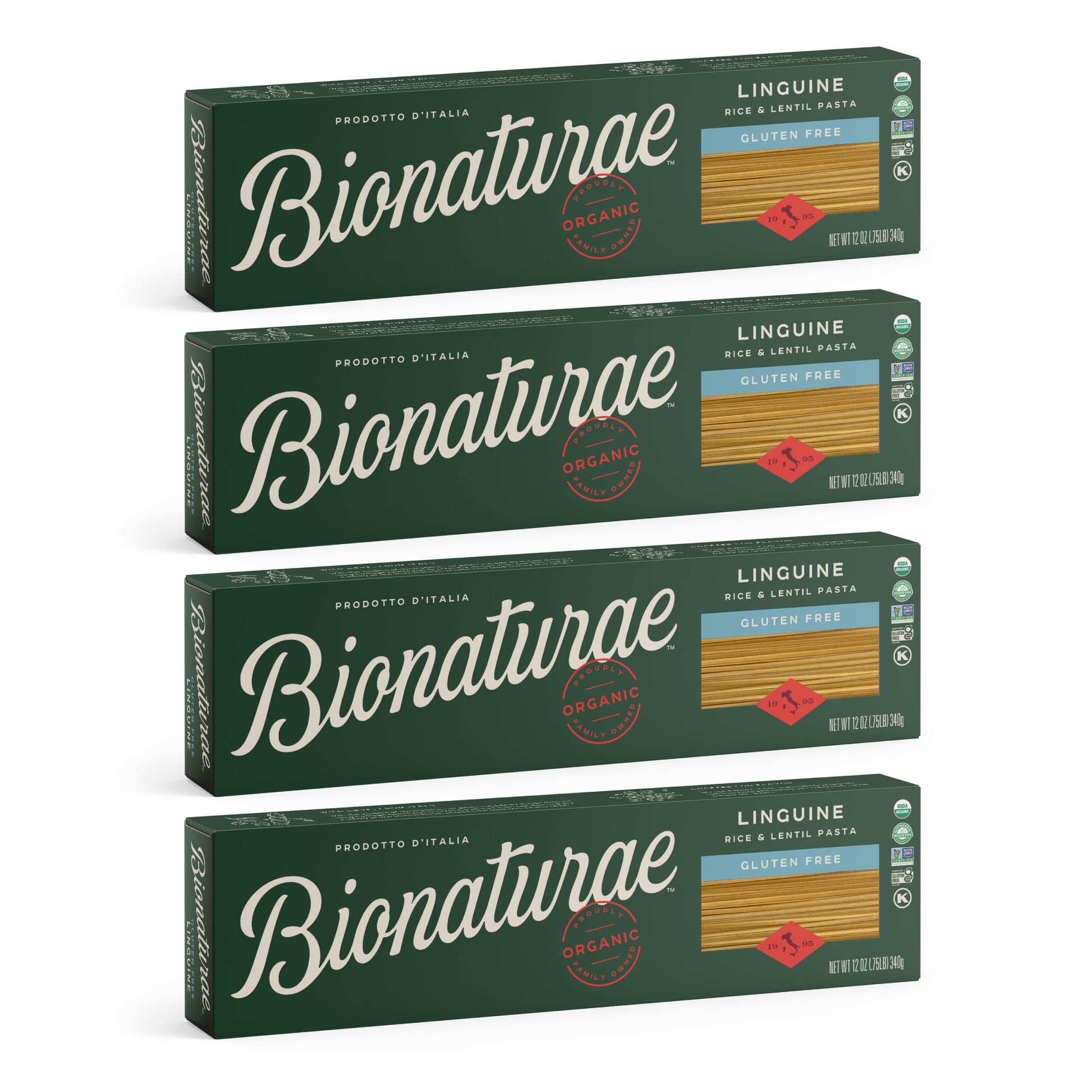 Bionaturae Linguine Pasta Noodles Linguine Rice & Lentil Pasta 12 Oz (Pack of 4)