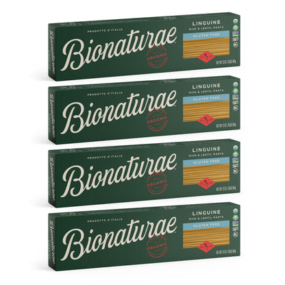 Bionaturae Linguine Pasta Noodles Linguine Rice & Lentil Pasta 12 Oz (Pack of 4)
