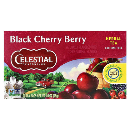 CELESTIAL SEASONINGS HERB TEA,BLK CHERRY BERRY, 20 BAG (Pack of 3) Celestial Seasonings