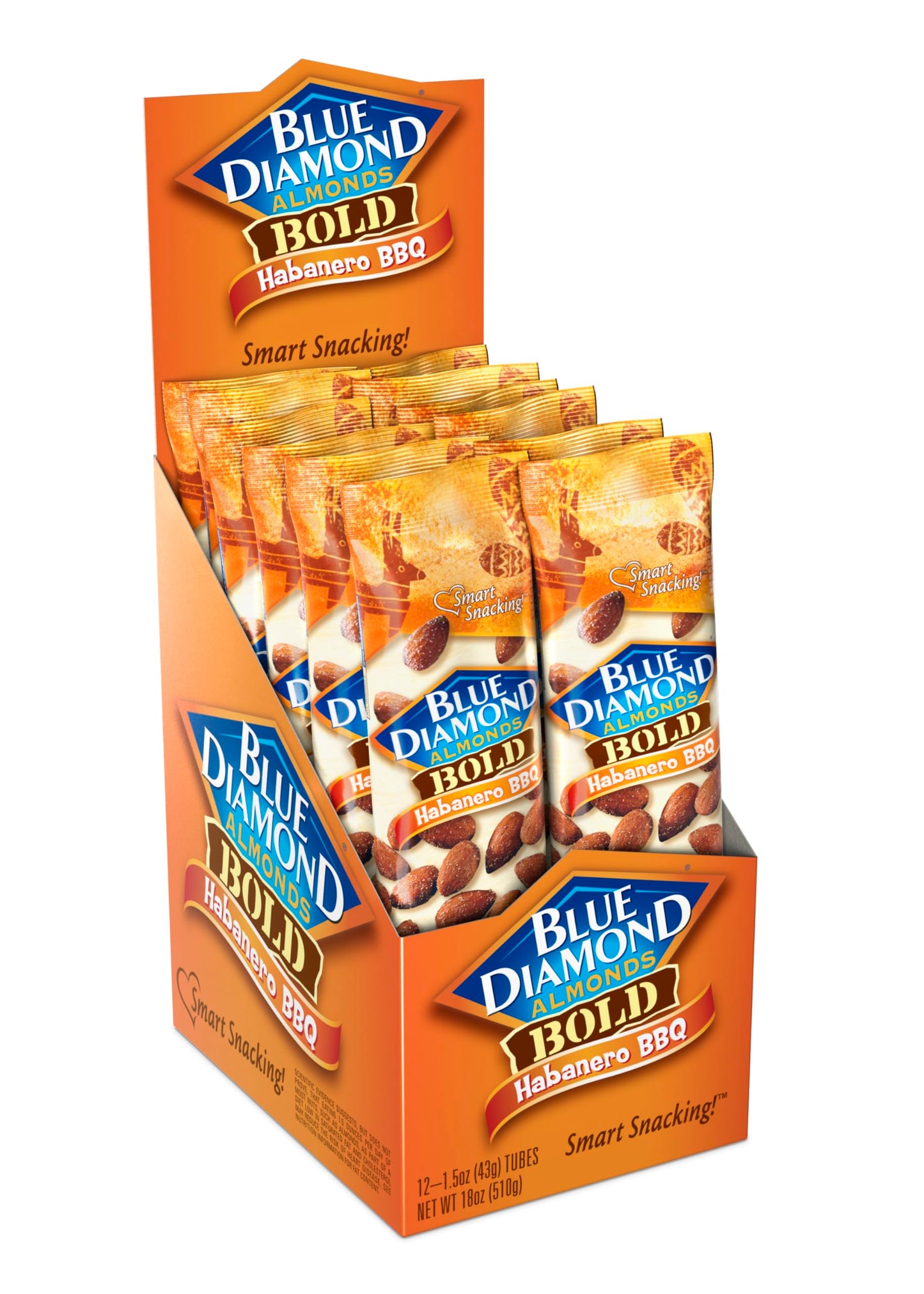 Blue Diamond Almonds BOLD Flavored Habanero BBQ On The Go (Pack of 12)