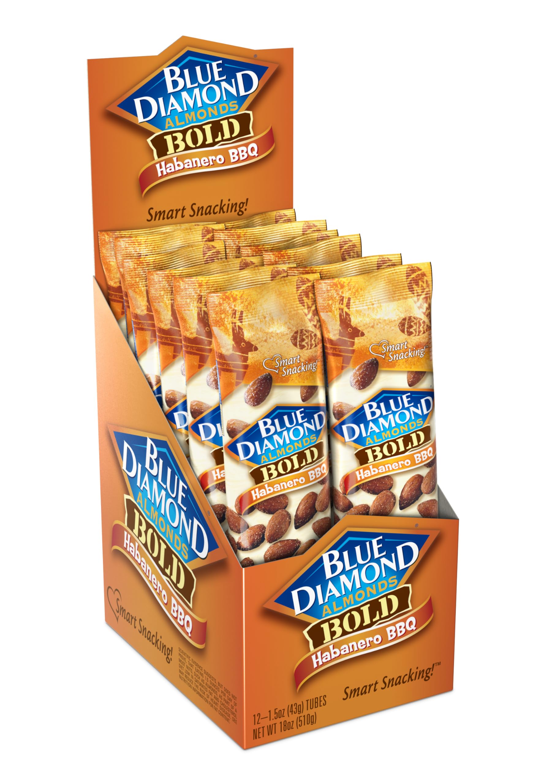 Blue Diamond Almonds BOLD Flavored Habanero BBQ On The Go (Pack of 12)