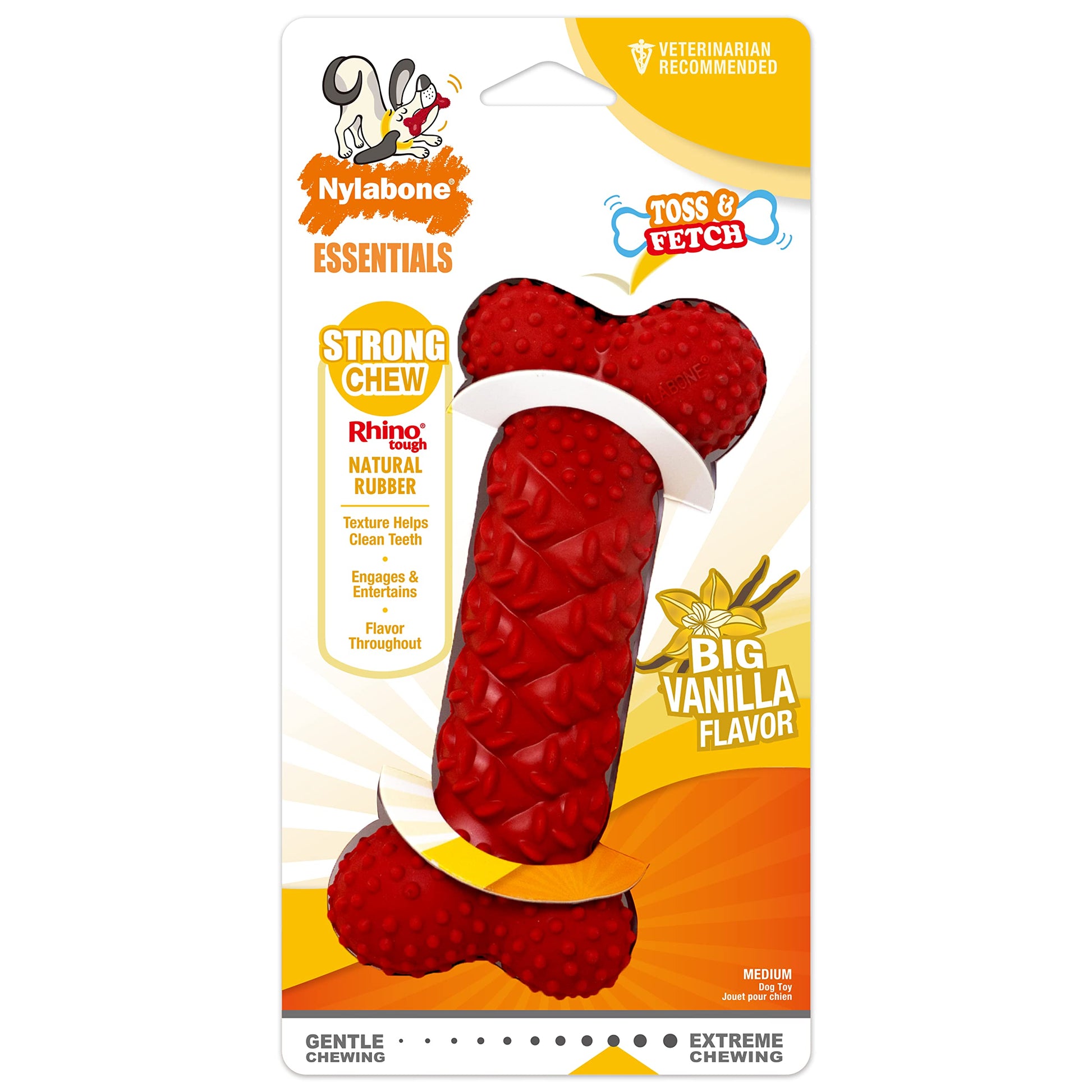 Nylabone dogs 491551 Fun N Fit Rubber Braided Bone Medium